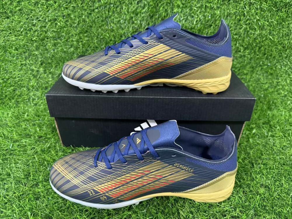 Adidas F50 Pro TF Football Shoes - Navy/Gold/Red