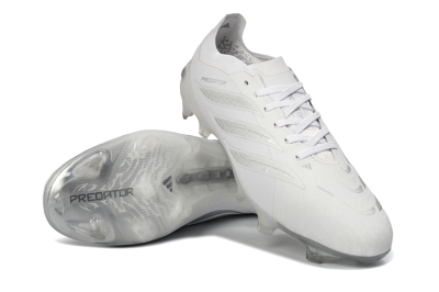 Adidas Predator 26 Elite FG Football Boots - White/Silver Grey/Minimalist White