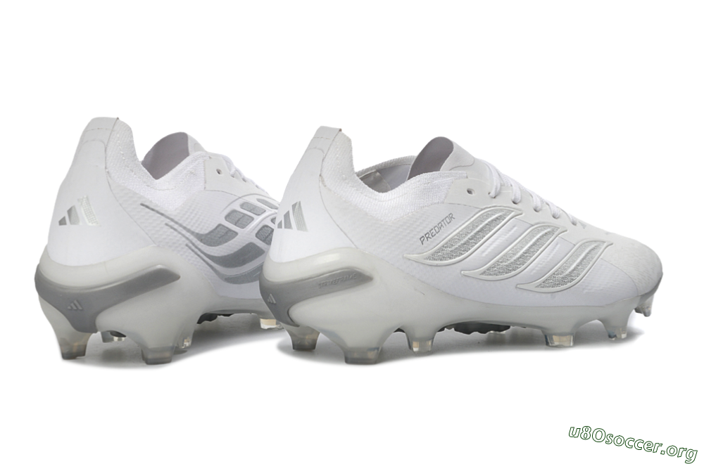 Adidas Predator 26 Elite FG Football Boots - White/Silver Grey/Minimalist White 7