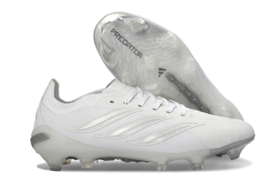 Adidas Predator 26 Elite FG Football Boots - White/Silver Grey/Minimalist White