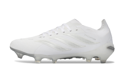 Adidas Predator 26 Elite FG Football Boots - White/Silver Grey/Minimalist White