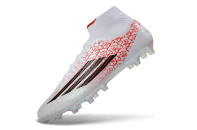 Adidas F50 Elite Mid AG Football Boots - White/Crimson Rose/Black Spark