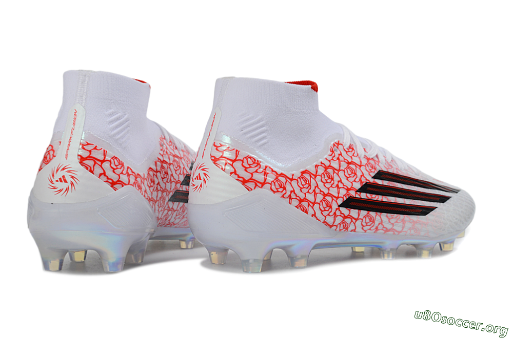 Adidas F50 Elite Mid AG Football Boots - White/Crimson Rose/Black Spark 6