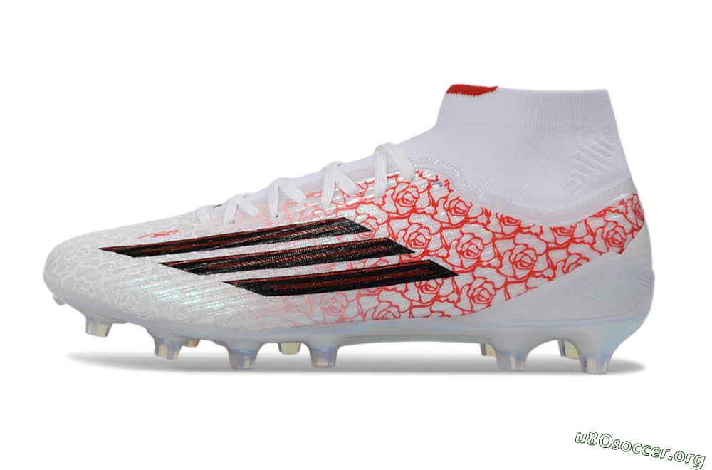 Adidas F50 Elite Mid AG Football Boots - White/Crimson Rose/Black Spark 3