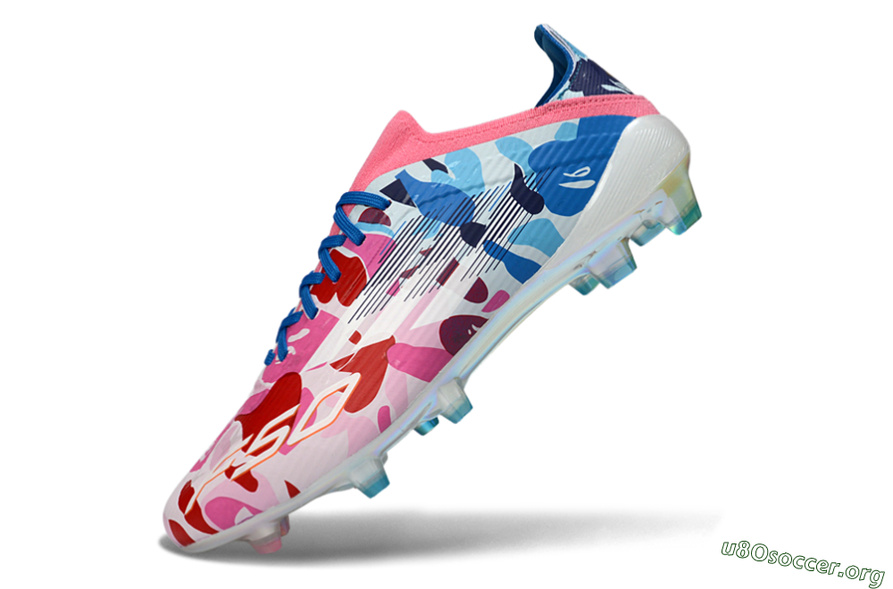 Adidas F50 Elite FG Football Boots - Pink/Sky Blue/Crimson Red 6