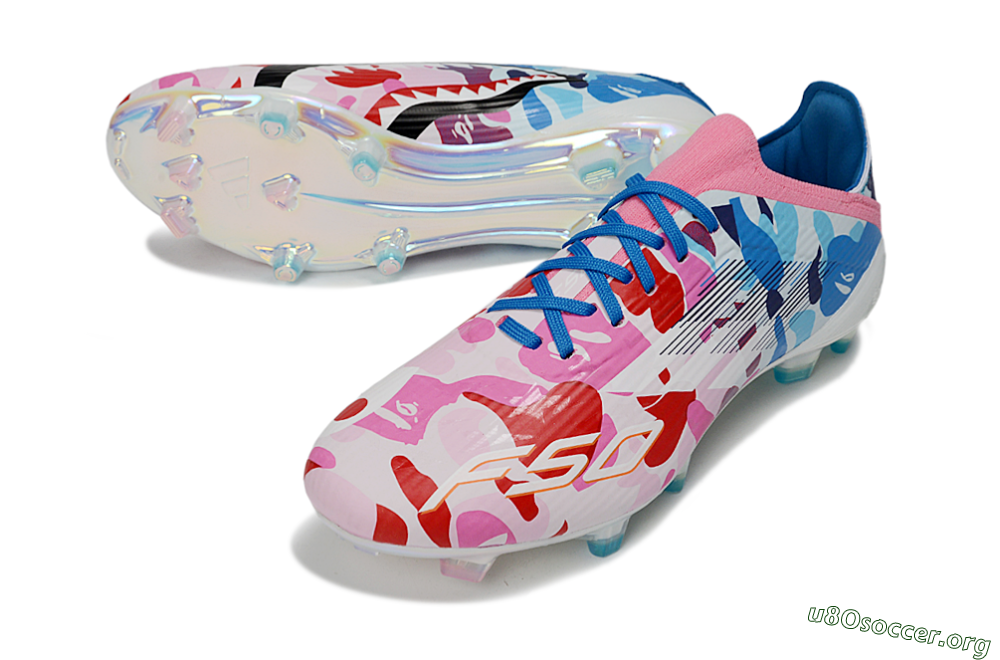 Adidas F50 Elite FG Football Boots - Pink/Sky Blue/Crimson Red 0