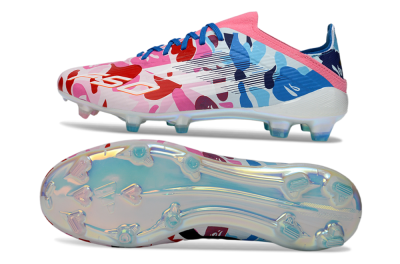 Adidas F50 Elite FG Football Boots - Pink/Sky Blue/Crimson Red