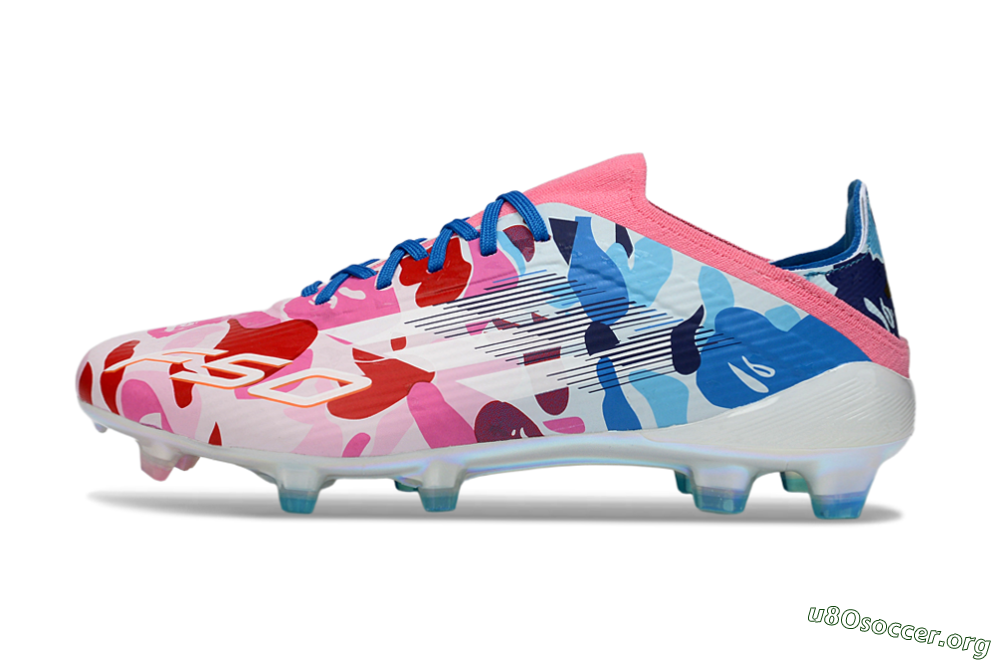 Adidas F50 Elite FG Football Boots - Pink/Sky Blue/Crimson Red 3