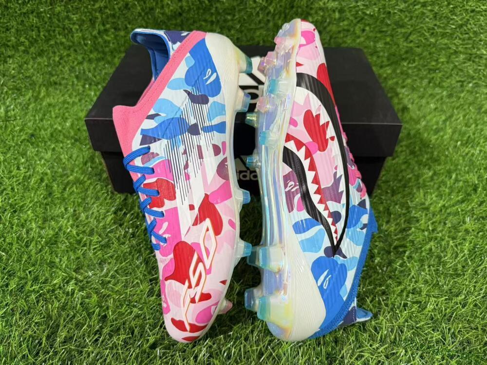 Adidas F50 Elite FG Football Boots - Pink/Sky Blue/Crimson Red