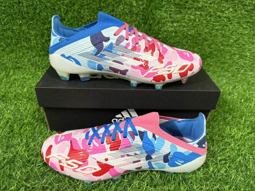 Adidas F50 Elite FG Football Boots - Pink/Sky Blue/Crimson Red