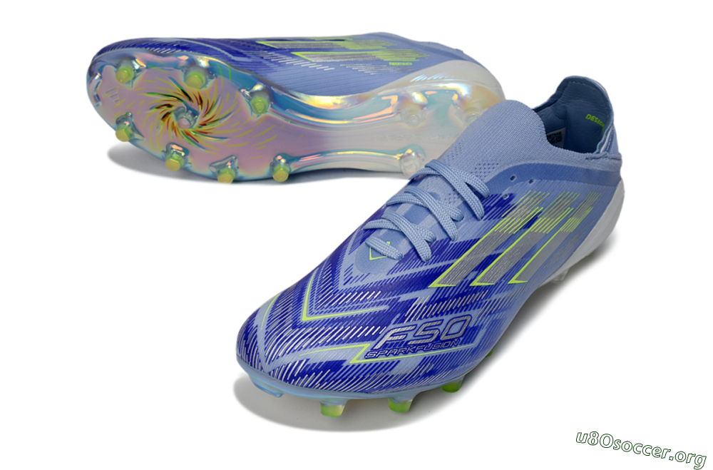 Adidas F50 Elite AG Football Boots - Blue/Electric Blue/Lime Green 0