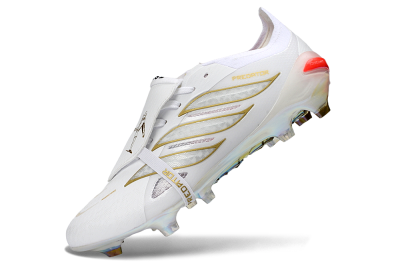 Adidas Predator 26 Elite Fold-Over Tongue FG Football Boots - White/Gold Accent/Reflective Hues