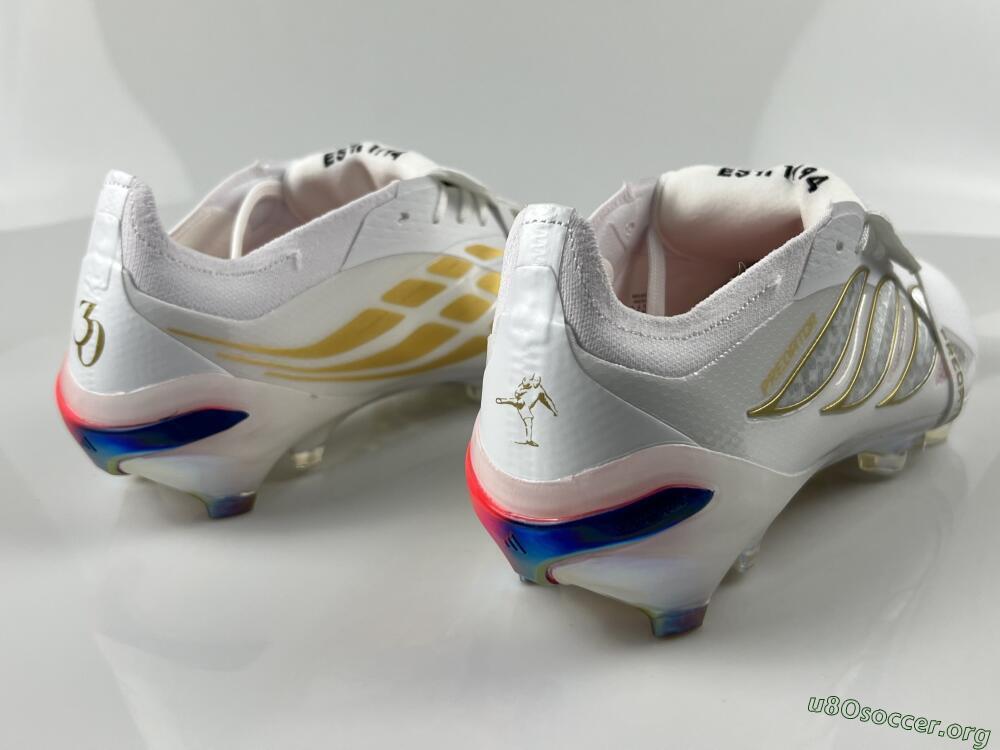 Adidas Predator 26 Elite Fold-Over Tongue FG Football Boots - White/Gold Accent/Reflective Hues