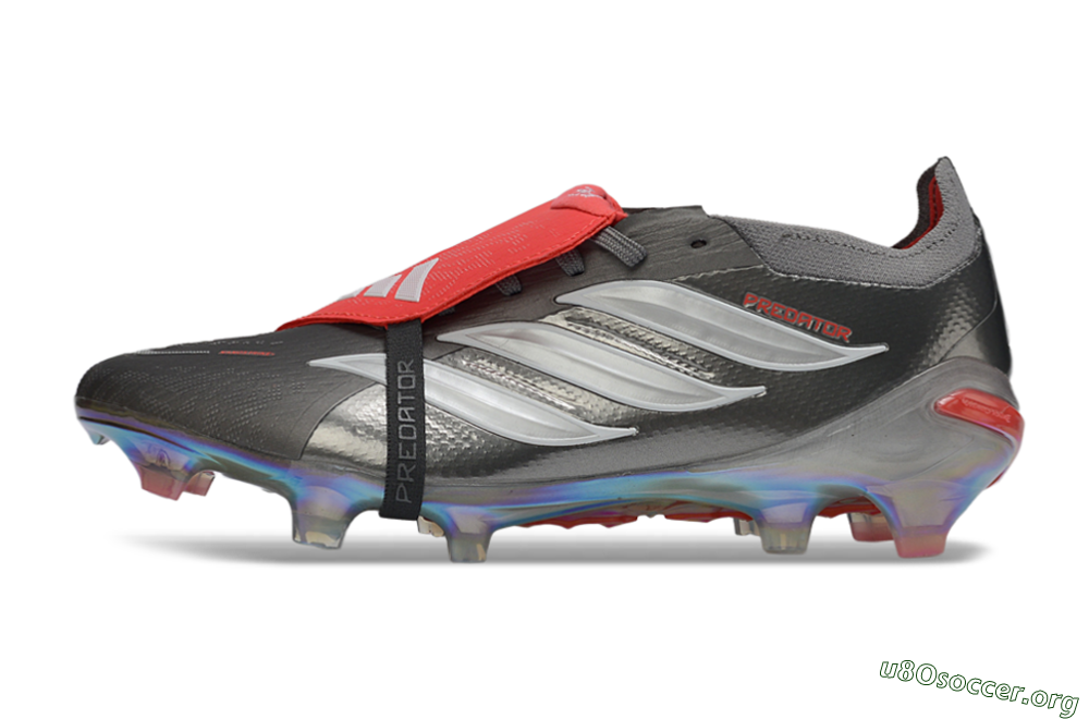 Adidas Predator 26 Elite Fold-Over Tongue FG Football Boots - Black/Vibrant Red/Pearlescent Silver 3