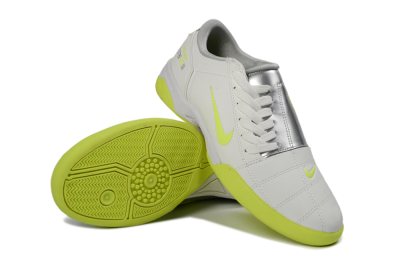 Nike Total 90 III IC Football Shoes - White/Lime Green/Metallic Silver