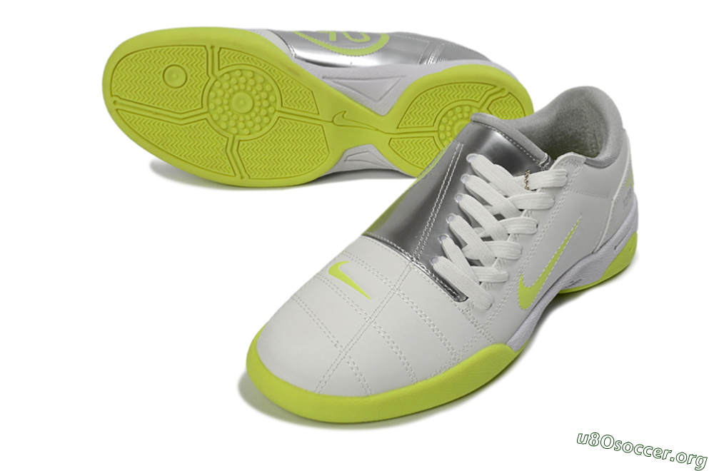 Nike Total 90 III IC Football Shoes - White/Lime Green/Metallic Silver 3