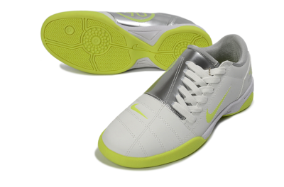 Nike Total 90 III IC Football Shoes - White/Lime Green/Metallic Silver