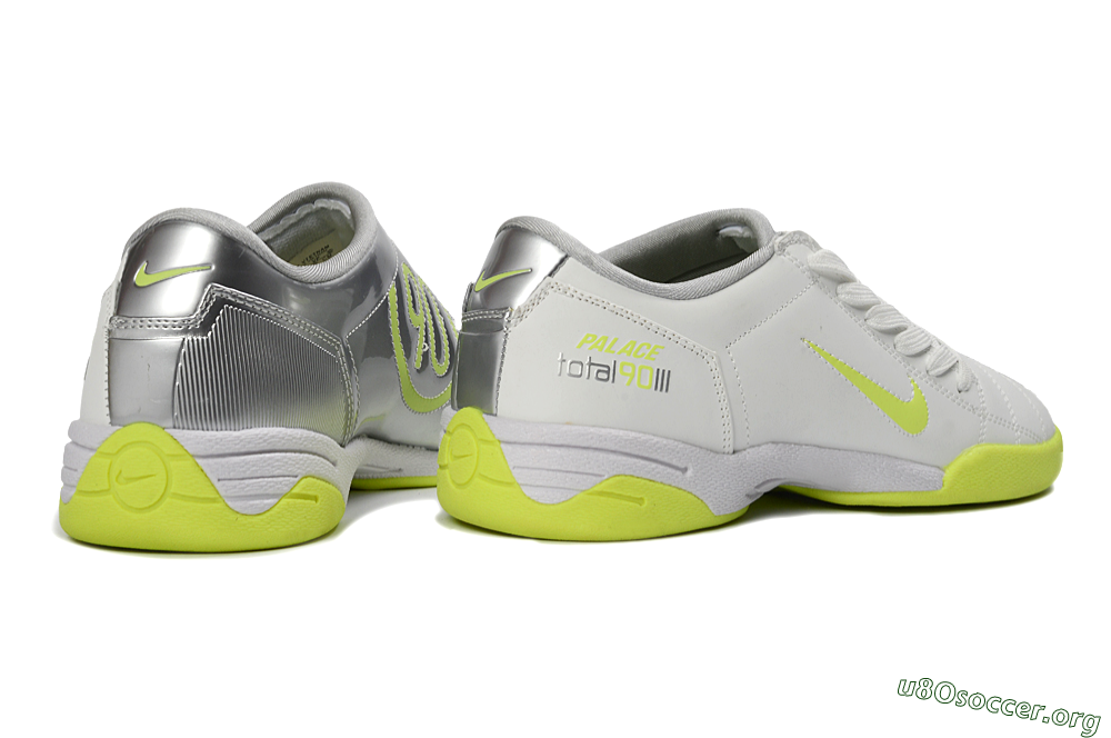 Nike Total 90 III IC Football Shoes - White/Lime Green/Metallic Silver 6