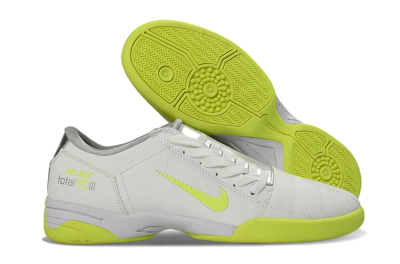 Nike Total 90 III IC Football Shoes - White/Lime Green/Metallic Silver