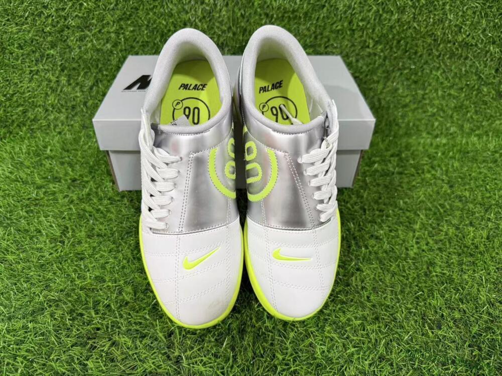 Nike Total 90 III IC Football Shoes - White/Lime Green/Metallic Silver