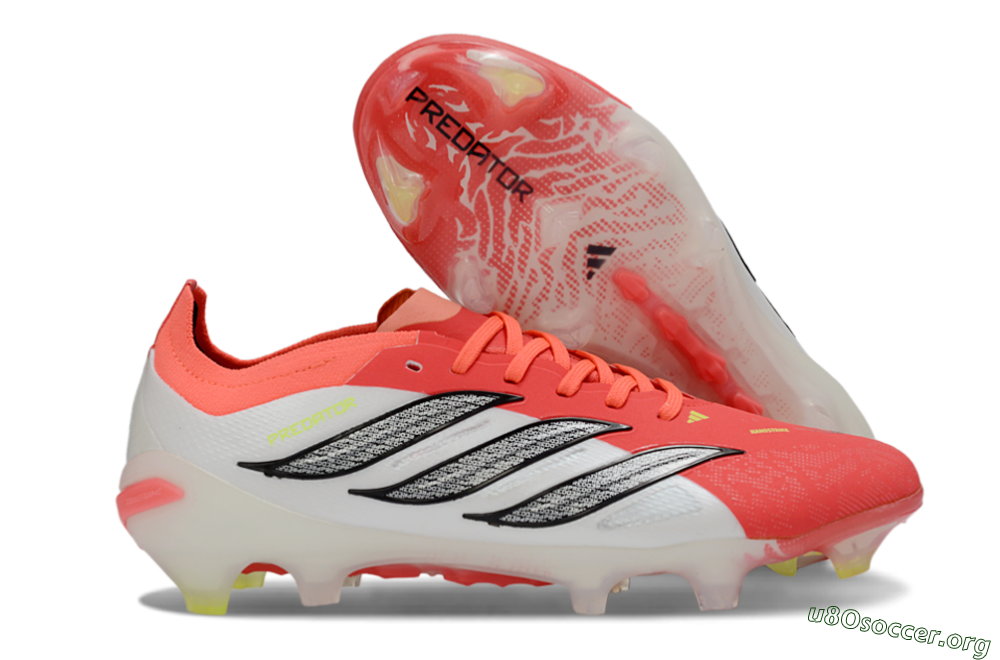 Adidas Predator 26 Elite FG Football Boots - Red/Vibrant Coral/White Fusion 2