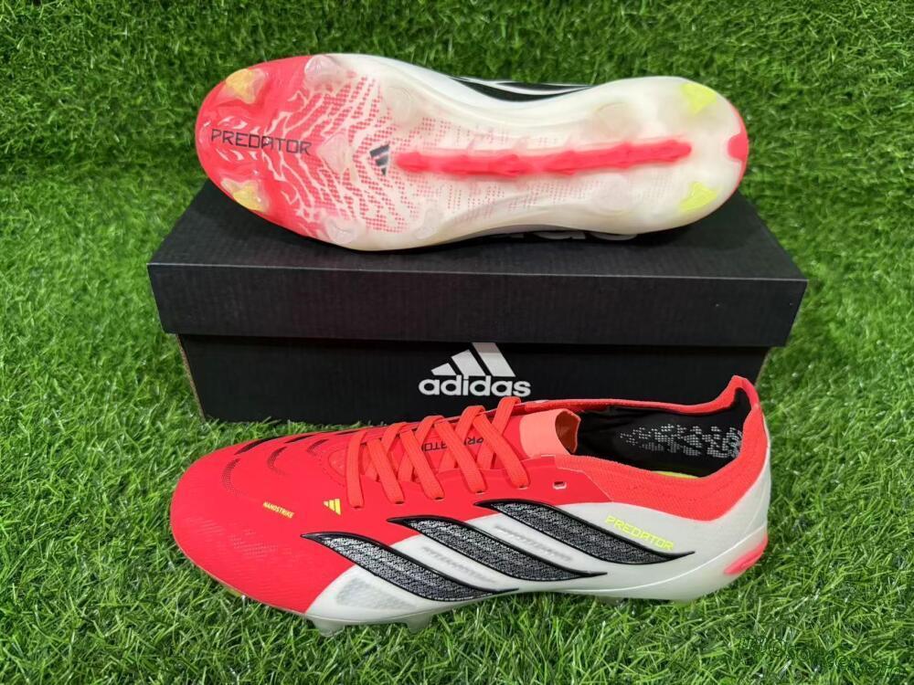 Adidas Predator 26 Elite FG Football Boots - Red/Vibrant Coral/White Fusion