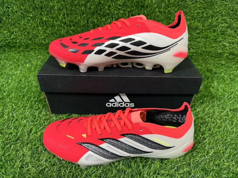 Adidas Predator 26 Elite FG Football Boots - Red/Vibrant Coral/White Fusion