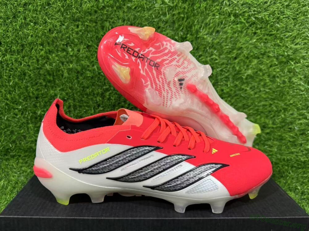 Adidas Predator 26 Elite FG Football Boots - Red/Vibrant Coral/White Fusion