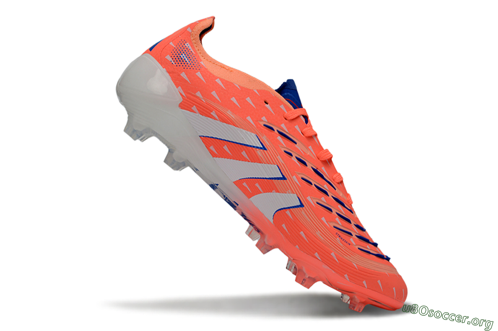Adidas Predator 26 Elite FG Football Boots - Coral/Royal Blue/White 4