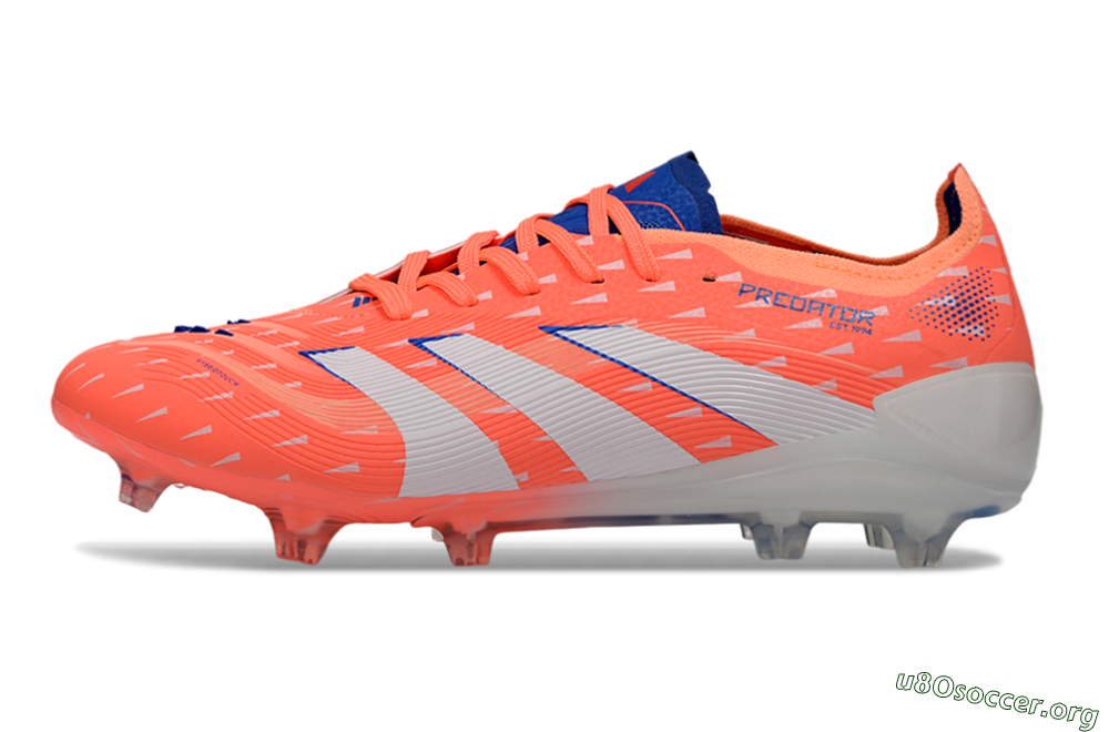 Adidas Predator 26 Elite FG Football Boots - Coral/Royal Blue/White 3