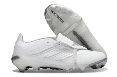 Adidas Predator 26 Elite Fold-Over Tongue FG Football Boots - White/Silver/Cloud