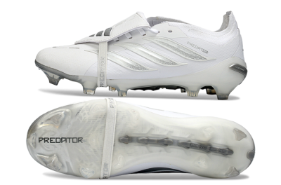 Adidas Predator 26 Elite Fold-Over Tongue FG Football Boots - White/Silver/Cloud