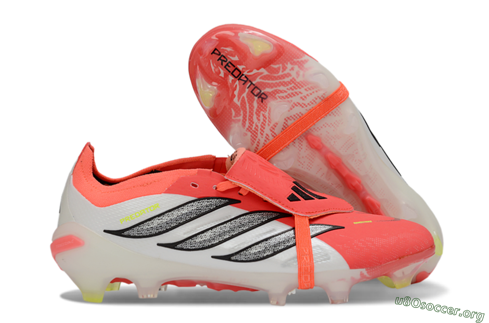 Adidas Predator 26 Elite Fold-Over Tongue FG Football Boots - Red/Dynamic Orange/Black 2