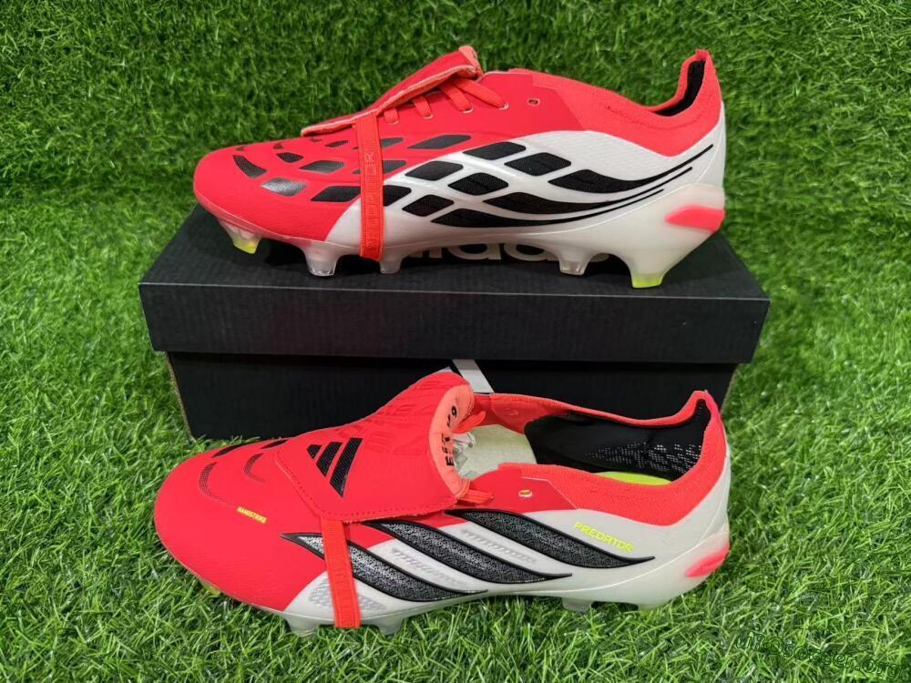 Adidas Predator 26 Elite Fold-Over Tongue FG Football Boots - Red/Dynamic Orange/Black