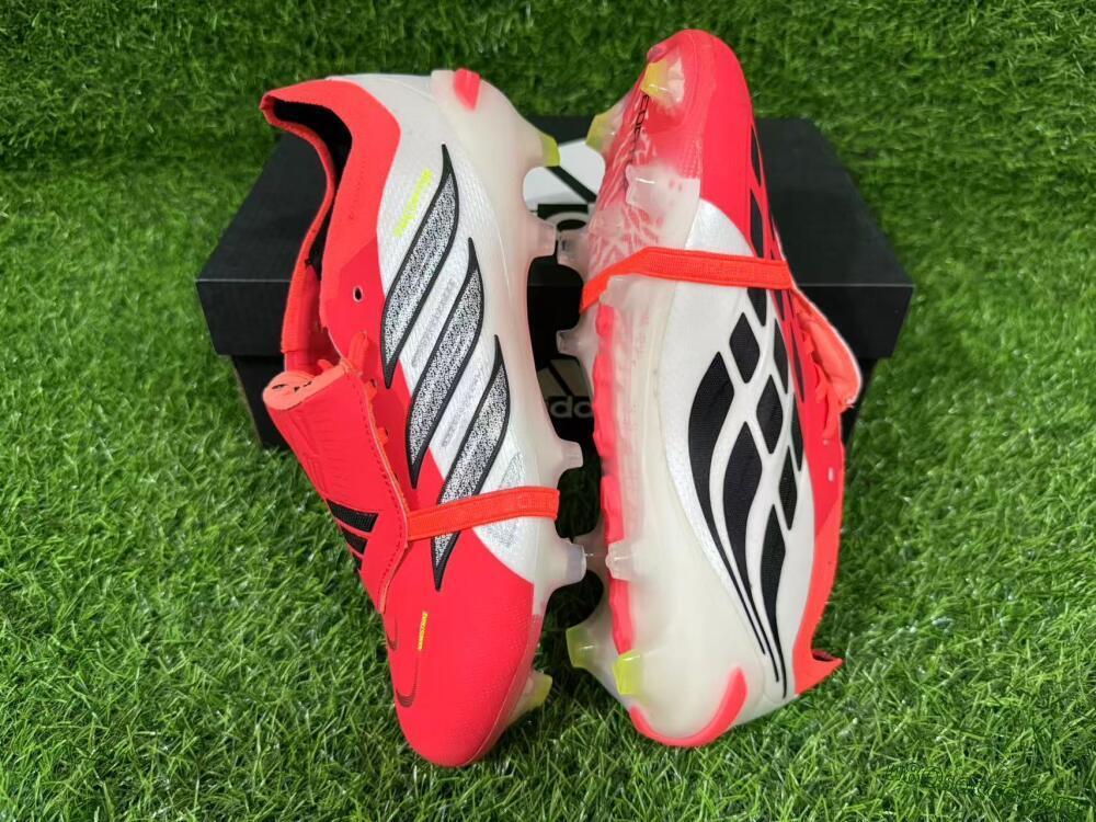 Adidas Predator 26 Elite Fold-Over Tongue FG Football Boots - Red/Dynamic Orange/Black