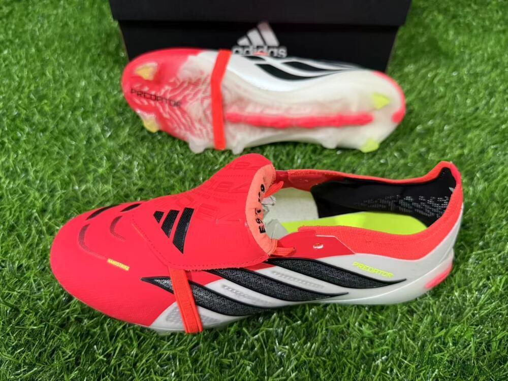 Adidas Predator 26 Elite Fold-Over Tongue FG Football Boots - Red/Dynamic Orange/Black