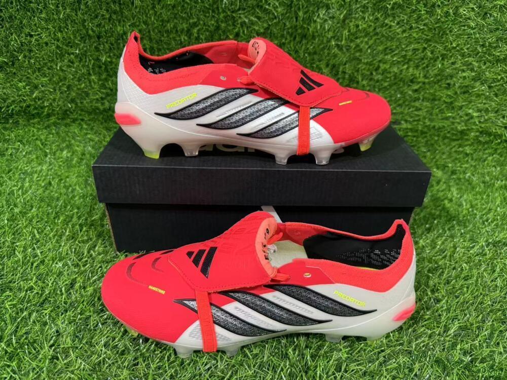 Adidas Predator 26 Elite Fold-Over Tongue FG Football Boots - Red/Dynamic Orange/Black