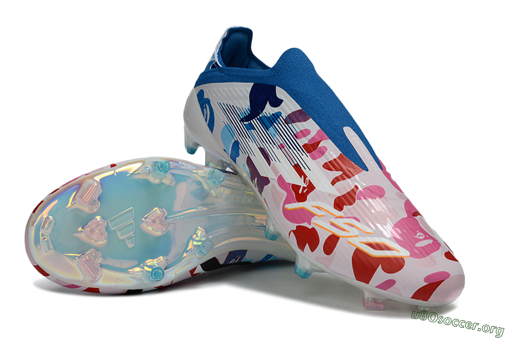 Adidas F50 Elite Laceless FG Football Boots - Pink/Vibrant Pink/Marine Blue 4