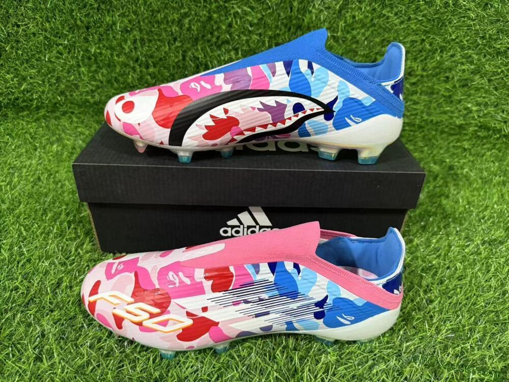 Adidas F50 Elite Laceless FG Football Boots - Pink/Vibrant Pink/Marine Blue