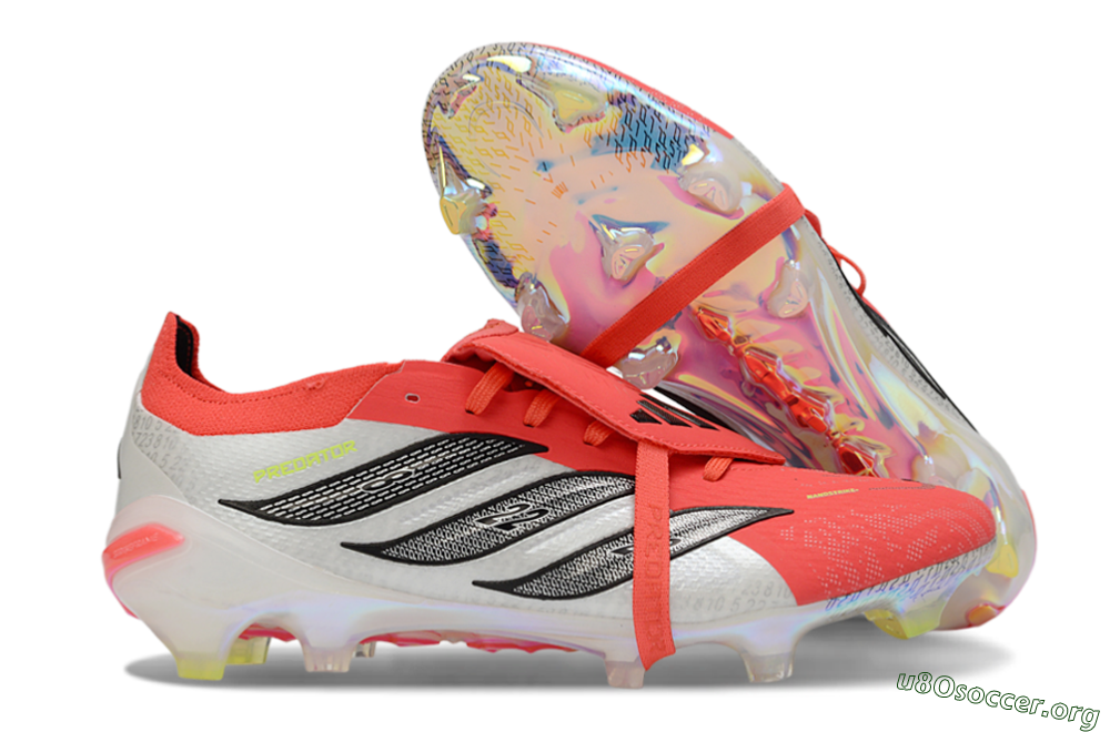 Adidas Predator 26 Elite Fold-Over Tongue FG Football Boots - Red/Neon Orange/Black 2