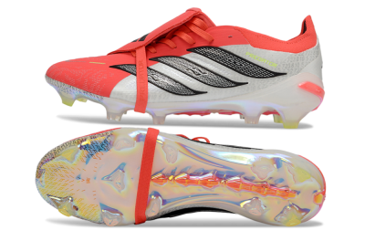 Adidas Predator 26 Elite Fold-Over Tongue FG Football Boots - Red/Neon Orange/Black