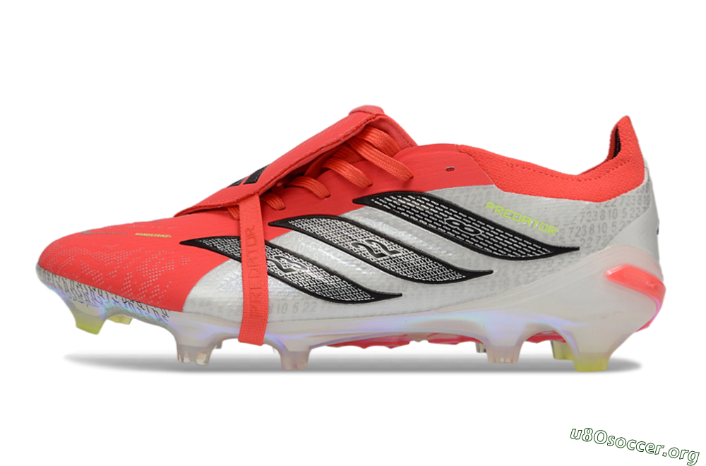 Adidas Predator 26 Elite Fold-Over Tongue FG Football Boots - Red/Neon Orange/Black 3