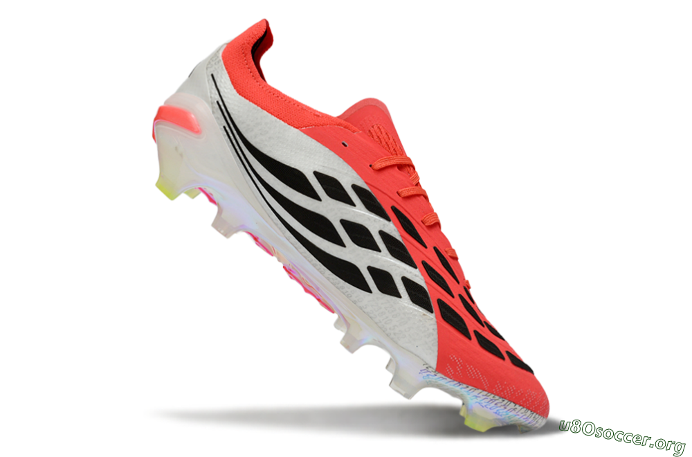 Adidas Predator 26 Elite FG Football Boots - Red/Coral Burst/Metallic Silver 4