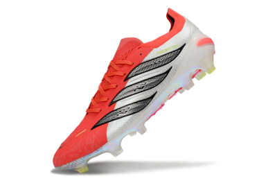 Adidas Predator 26 Elite FG Football Boots - Red/Coral Burst/Metallic Silver