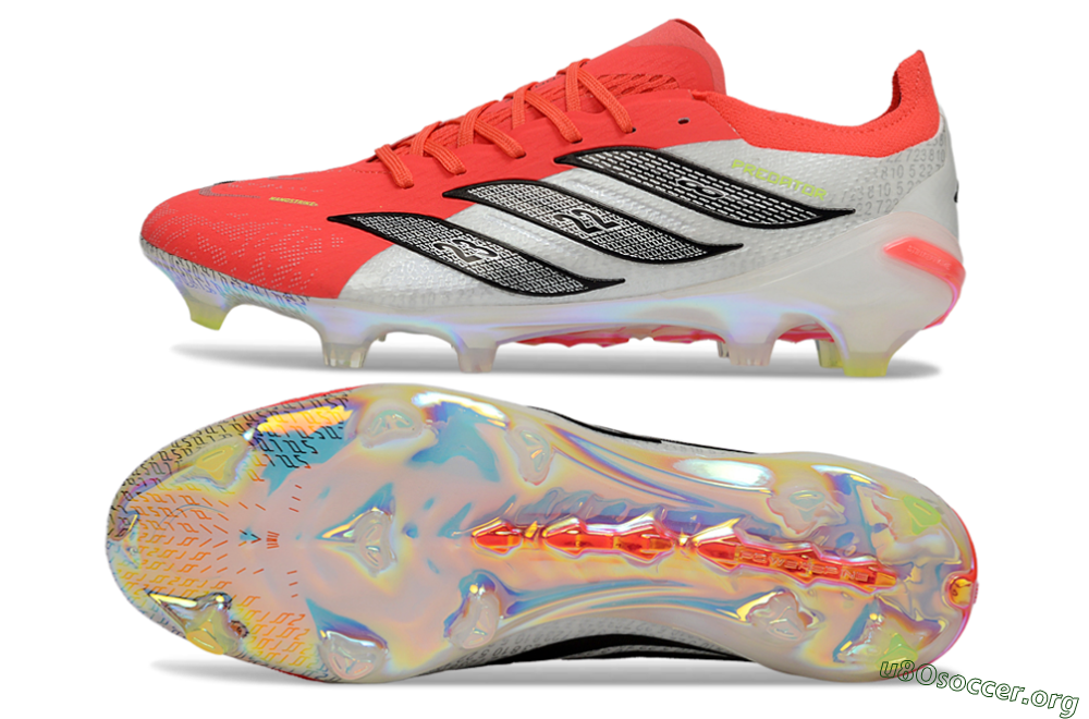 Adidas Predator 26 Elite FG Football Boots - Red/Coral Burst/Metallic Silver 1