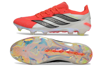 Adidas Predator 26 Elite FG Football Boots - Red/Coral Burst/Metallic Silver