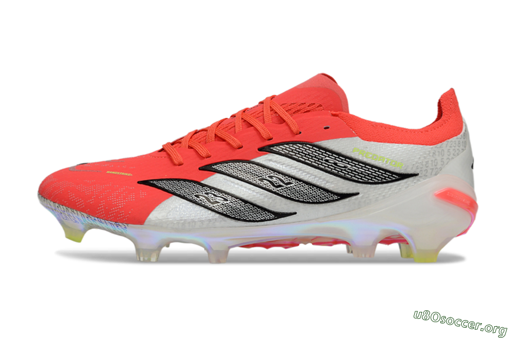 Adidas Predator 26 Elite FG Football Boots - Red/Coral Burst/Metallic Silver 3