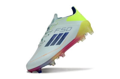Adidas F50 Elite FG Football Boots - White/Neon Yellow/Coral Pink