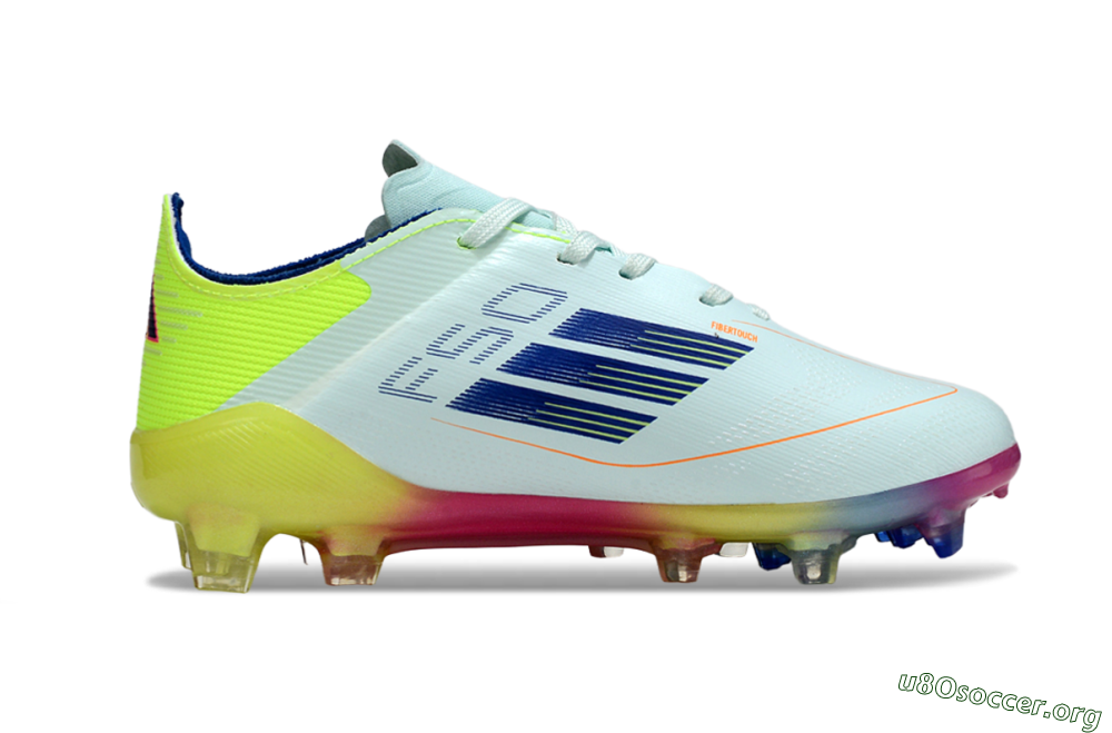 Adidas F50 Elite FG Football Boots - White/Neon Yellow/Coral Pink 6