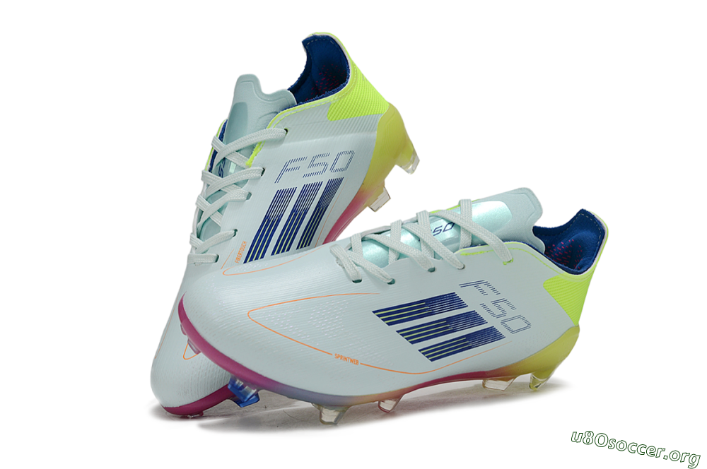 Adidas F50 Elite FG Football Boots - White/Neon Yellow/Coral Pink 3